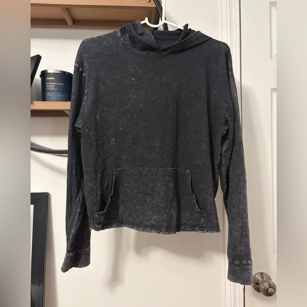 Caution To The Wind Black Acid Wash Long Sleeve